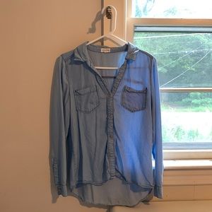 Maison Jules Chambray Button Down Top